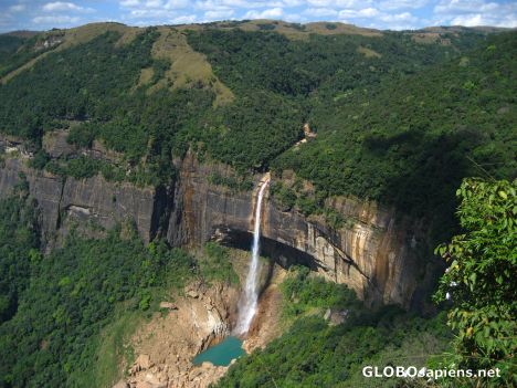 Nohkalikai Falls in Meghalaya, Northeast India