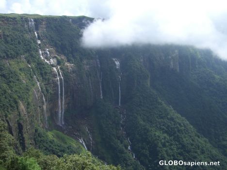 Postcard Seven Sisters Falls in Meghalaya, Northeast India