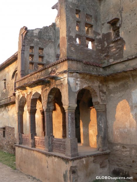 Postcard Sunset - buildings of the fort
