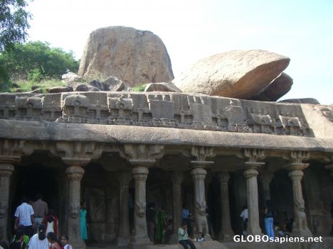 Postcard Mahabalipuram 5- rock art from the 7th century AD