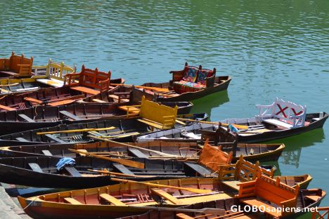 Postcard Boats at Bhimtal - lake