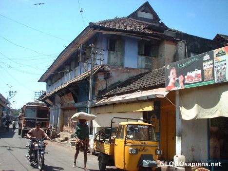 Postcard Narrow streets of Mattanchery, Kerala, India