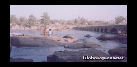 Postcard The river Betwa in Orchha