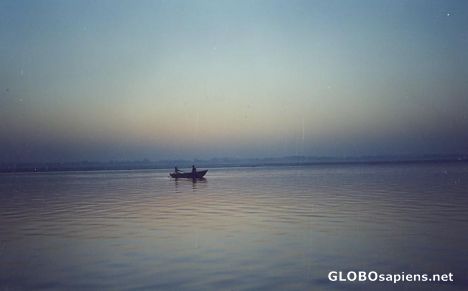 Postcard Ganges at sunrise