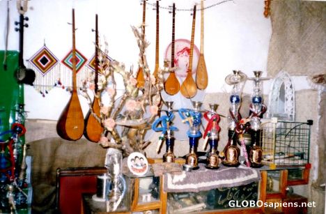 Postcard Iranian musical instruments,dotar,setar,tanbour