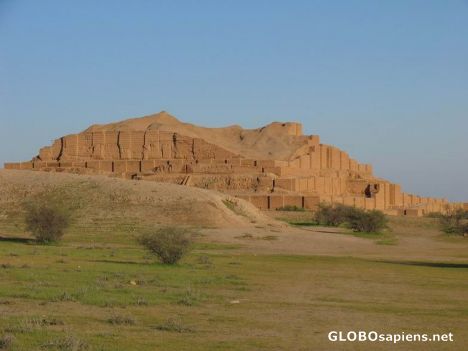 Postcard zighurat or choghazanbil temple,shush,iran