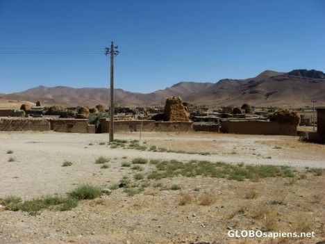 Postcard a town in the lut desert