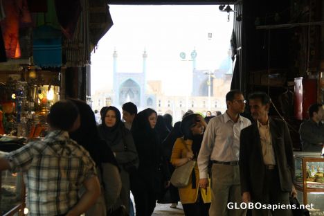 Postcard main gate to bazaar-e bozorg