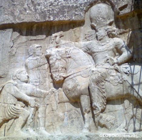 Postcard The triumph of Shapur I in naqsh-e-rostam