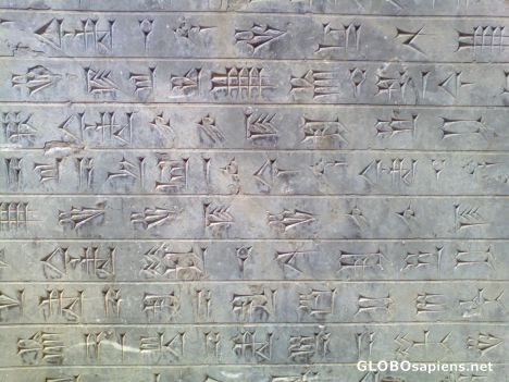 Postcard Ancient texts in Persepolis