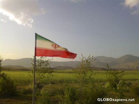 Postcard Flag of Iran