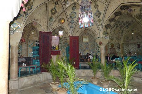 Postcard Kerman, the Tearoom, hidden in the Bazaar