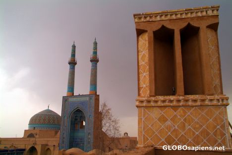 Postcard Yazd - Wind Tower, Jameh Mosque