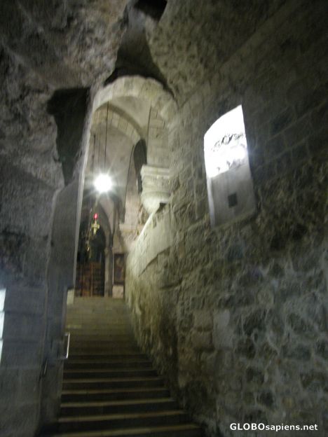 Postcard holy sepulchre stairs