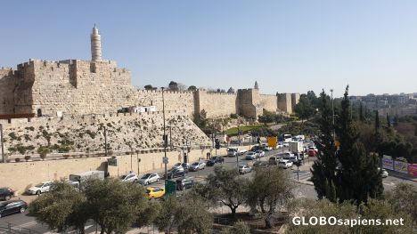 Postcard City walls of Old Jerusalem