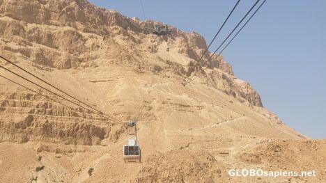 Postcard Masada cable car