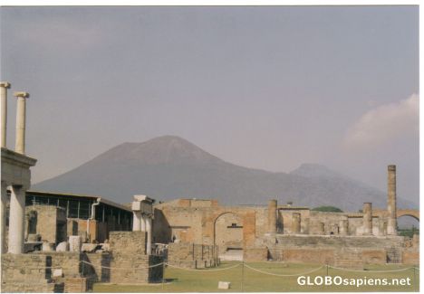 Postcard Pompeii/Vesuvius