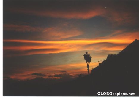 Postcard ghost sunset