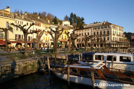 Postcard Orta - Piazza Motta and harbour