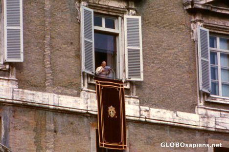Postcard Pope John Paul II apartment window
