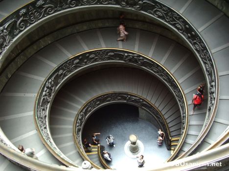 Postcard Bramante staircase in the Vatican museums