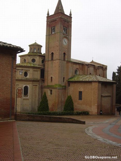 Postcard monte oliveto abbey