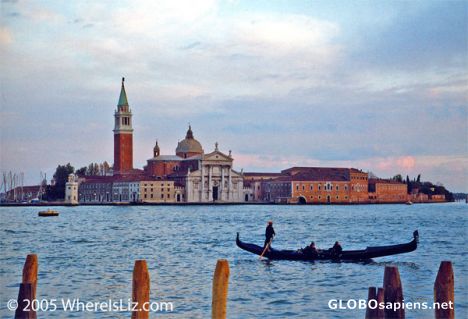 Postcard Sole gondola, Venice, Italy