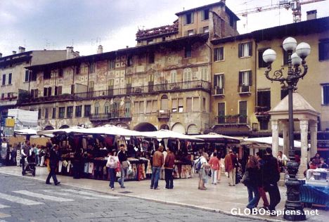 Postcard Old Facade on Piazza Erbe