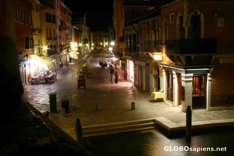 Postcard at night Venice is bright