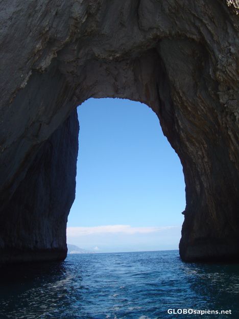 Postcard Look Back Through Arch of Capri