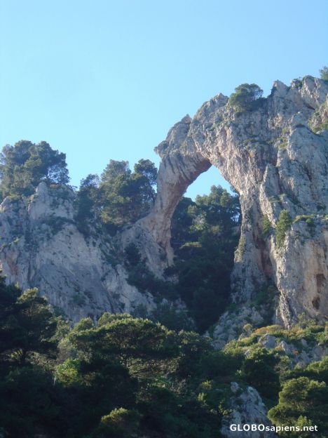 Postcard Splendid rock formations on Isle of Capri