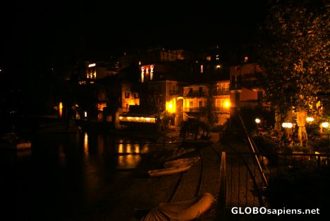 Postcard Varenna - night in the harbour
