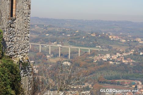 Postcard the modern bridge along via Flaminia