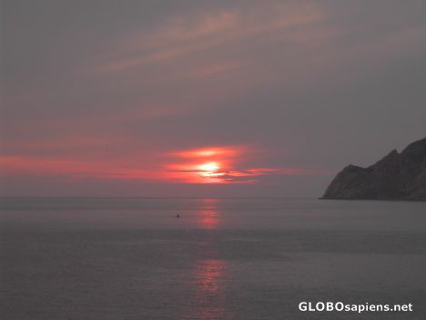Postcard Ligurian Sea Sunset