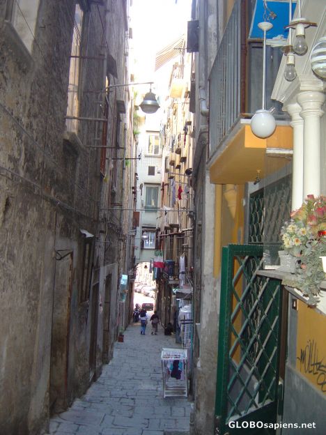 Postcard A side street in Naples
