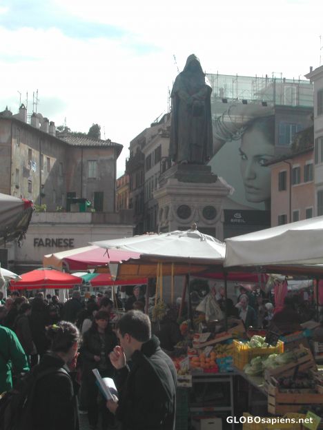 Postcard Campo De Fiori (the Flower Market) in Rome
