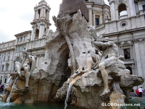 Postcard Bernini's Fontana dei Quattro Fiumi