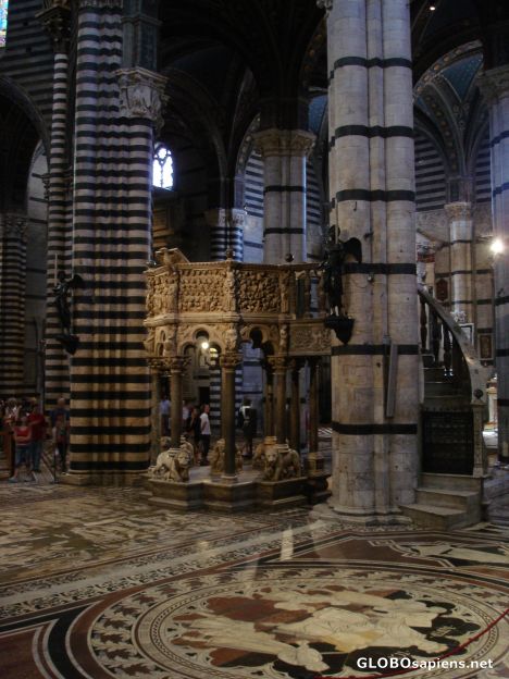 Postcard Pisano's pulpit in the cathedral of Siena