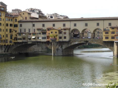 Postcard Ponte Vecchio and Arno river
