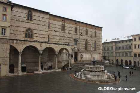 Postcard the main square of Perugia