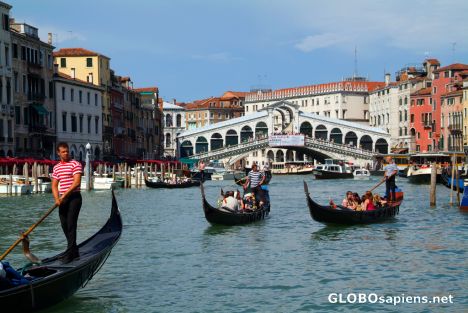 Postcard Venice (IT) - Ponte Rialto & Gondole