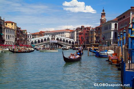 Postcard Venice (IT) - a gondola on Canale Grande