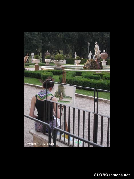 Postcard Villa Borghese Gardens