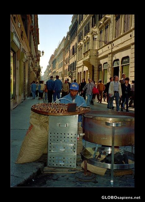 Postcard Chestnut seller, Rome