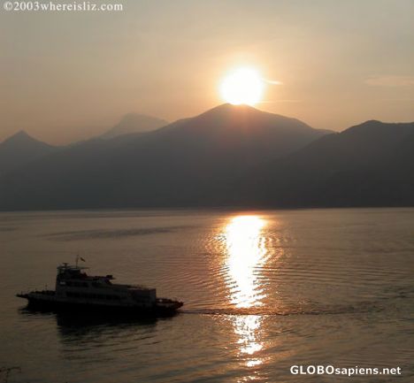 Postcard First Ferry, Menaggio, Lake Como, Italy