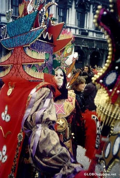 Postcard Venician Carnival Dress