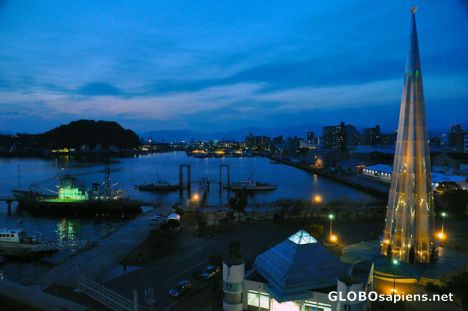 Postcard Hiroshima Harbour at Night