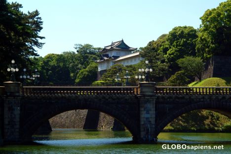 Postcard Japan, Tokyo - the most famous bridge in Japan