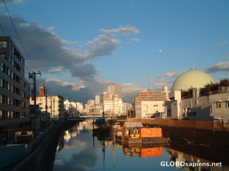 Postcard Katabira River, near downtown Yokohama