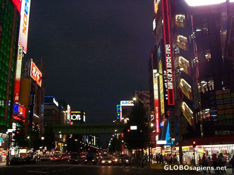 Postcard Akihabara 'Electric Town' Glows at Night in Neon